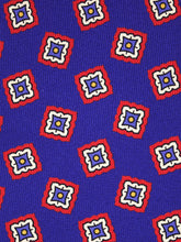 Cravatta blu elettrico3 Pieghe PATRICIA in seta madder