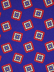 Cravatta blu elettrico3 Pieghe PATRICIA in seta madder