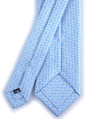 Cravatta celeste 3 Pieghe ALICE in seta stampata inglese
