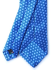 Cravatta celeste 3 Pieghe DEBHORA in seta raso stampata