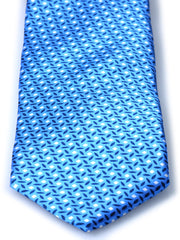 Cravatta celeste 3 Pieghe DEBHORA in seta raso stampata