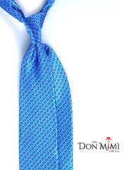 Cravatta celeste 3 Pieghe SHILLA in seta raso stampata