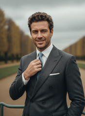 Cravatta celeste 3 Pieghe MANTOVA in seta madder italiana