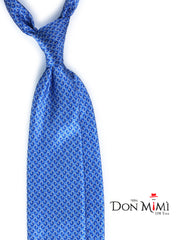 UNION Skyblue Satin Printed Silk 3 fold Necktie