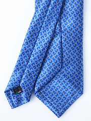 UNION Skyblue Satin Printed Silk 3 fold Necktie