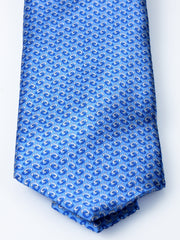 UNION Skyblue Satin Printed Silk 3 fold Necktie