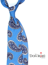 Cravatta turchese 3 Pieghe WONDER in seta stampata inglese