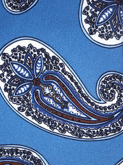 Cravatta turchese 3 Pieghe WONDER in seta stampata inglese