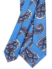 Cravatta turchese 3 Pieghe WONDER in seta stampata inglese