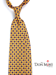 Cravatta gialla 3 Pieghe EDERA in seta stampata inglese