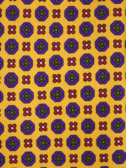 Cravatta gialla 3 Pieghe EDERA in seta stampata inglese