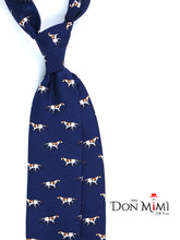 Cravatta blu 3 Pieghe SEGUGIO in seta stampata inglese