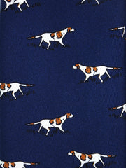 Cravatta blu 3 Pieghe SEGUGIO in seta stampata inglese