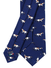 Cravatta blu 3 Pieghe SEGUGIO in seta stampata inglese