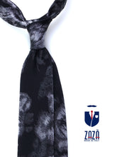 Cravatta 3 pieghe nera in seta jacquard MACULA