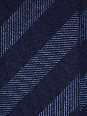 Cravatta 3 pieghe blu in seta jacquard SPIKE