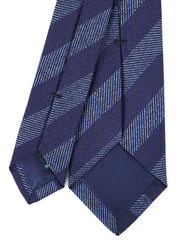 Cravatta 3 pieghe blu in seta jacquard SPIKE