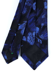 3-fold blue jacquard silk tie FRANCE