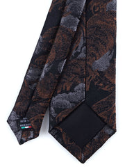 Cravatta 3 pieghe marrone in seta jacquard TIGER
