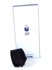 Cravatta 3 pieghe marrone in seta jacquard PYTHON