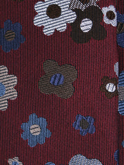 Cravatta 3 pieghe bordeaux in seta jacquard VERNA