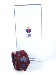 Cravatta 3 pieghe bordeaux in seta jacquard VERNA