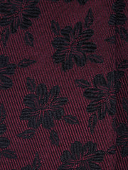 Cravatta 3 pieghe bordeaux in seta jacquard FIORE