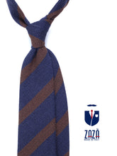 Cravatta blu 3 pieghe in lana/seta WILLOW