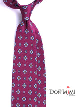 LECCE bordeaux printed silk 3 Fold necktie