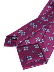 LECCE bordeaux printed silk 3 Fold necktie