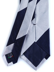 Cravatta 3 Pieghe grigio perla in seta tessuta PAOLA