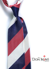 Cravatta 3 Pieghe blu/rosa in seta tessuta DINA