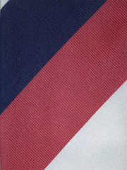 Cravatta 3 Pieghe blu/rosa in seta tessuta DINA