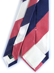 Cravatta 3 Pieghe blu/rosa in seta tessuta DINA