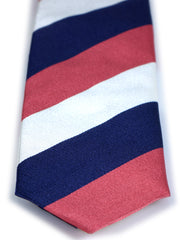 Cravatta 3 Pieghe blu/rosa in seta tessuta DINA