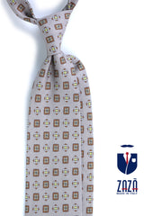 Cravatta beige sartoriale sfoderata GIUSY in lino/seta