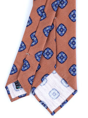 Cravatta marrone sartoriale sfoderata SAMMY in lino/seta