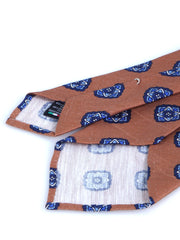 Cravatta marrone sartoriale sfoderata SAMMY in lino/seta