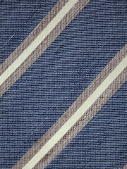 Cravatta blu sartoriale sfoderata MASSY in lino/seta