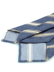 Cravatta blu sartoriale sfoderata MASSY in lino/seta