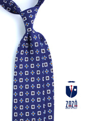 Cravatta blu sartoriale sfoderata GIUSY in lino/seta