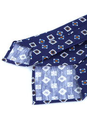 Cravatta blu sartoriale sfoderata GIUSY in lino/seta