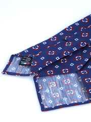 Cravatta blu sartoriale sfoderata GEMINA in lino/seta