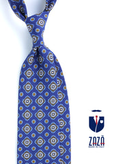 Cravatta blu sartoriale sfoderata MARIKA in lino/seta