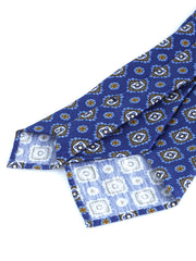 Cravatta blu sartoriale sfoderata MARIKA in lino/seta