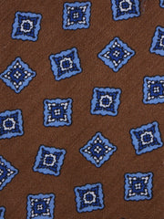 Cravatta marrone sartoriale sfoderata SATURNIA in lino/seta