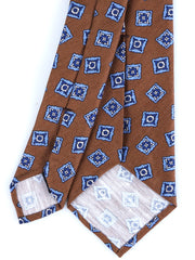 Cravatta marrone sartoriale sfoderata SATURNIA in lino/seta