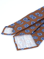 Cravatta marrone sartoriale sfoderata SATURNIA in lino/seta