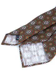 Cravatta marrone sartoriale sfoderata MARIKA in lino/seta