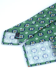 Cravatta verde sartoriale sfoderata GEMINA in lino/seta